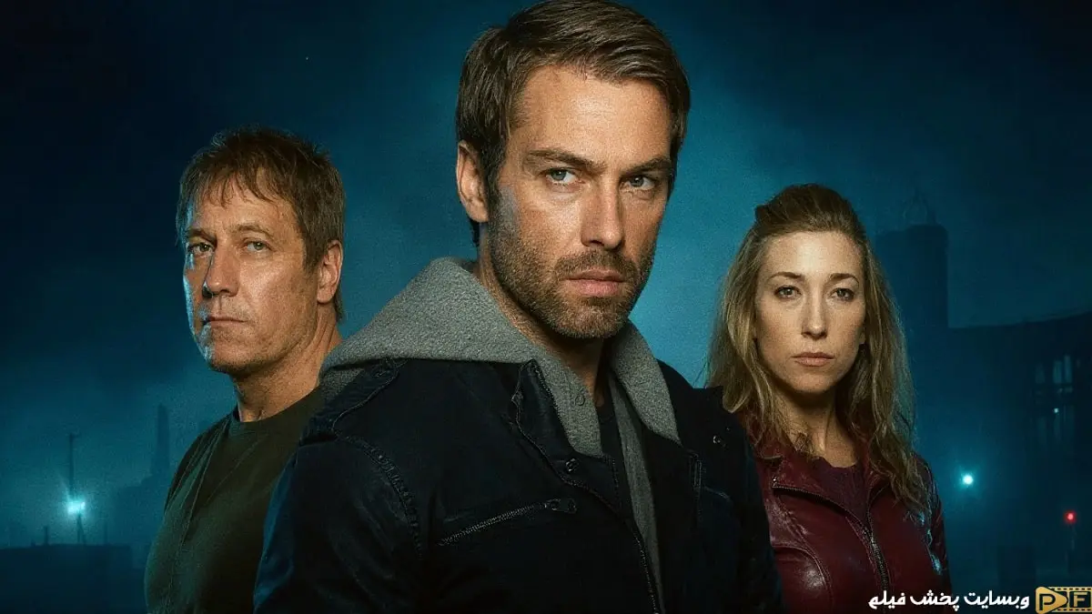 پوستر رسمی فیلم گردن کلفت (The Roughneck 2025) - تصویری از هولت مک‌کالانی و آستین نورث در فضایی تاریک و نئو-وسترن