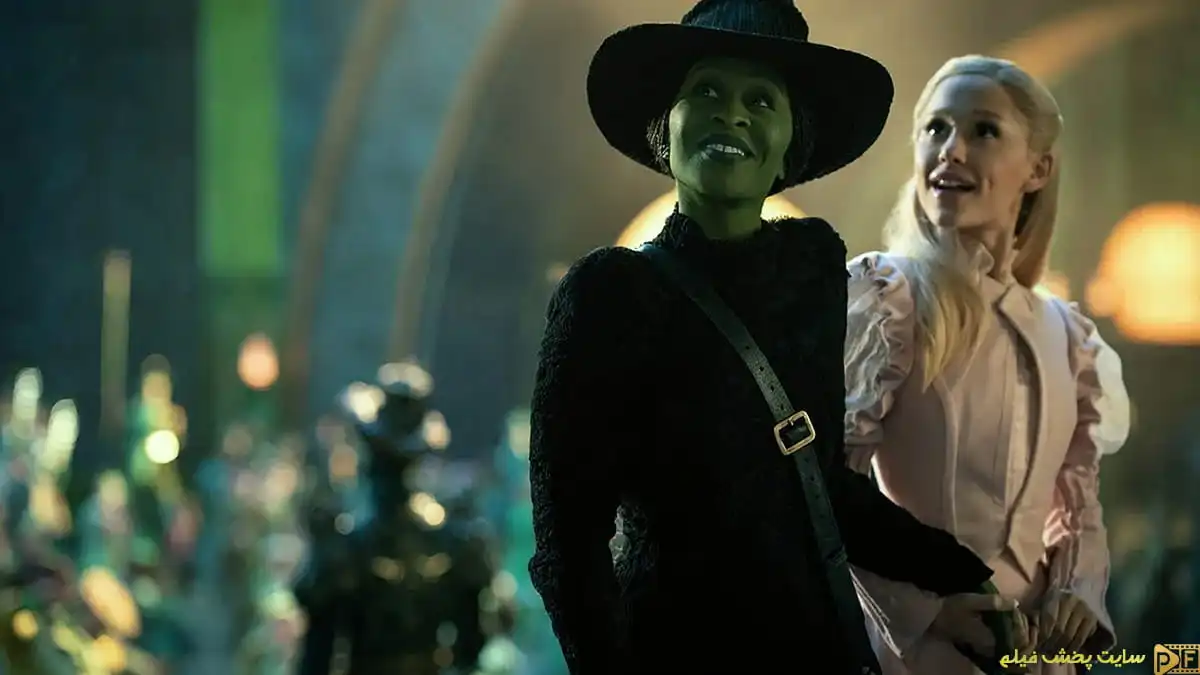 صحنه مشترک الفابا و گلیندا در فیلم موزیکال Wicked 2025